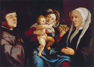Madonna of the Daffodils with the Child and Donors by Jan Van Scorel - Oil Painting Reproduction