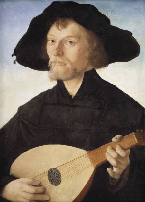 Portrait of a Lute Player Oil painting by Jan Van Scorel