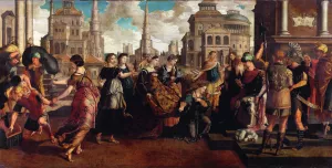 Solomon and the Queen of Sheba by Jan Van Scorel Oil Painting