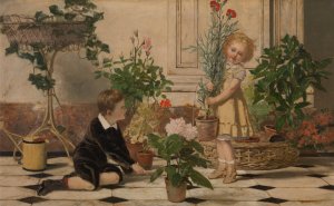Two Children by Jan Verhas Oil Painting