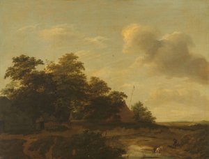 Landscape with a Farm by Jan Vermeer Van Haarlem Oil Painting