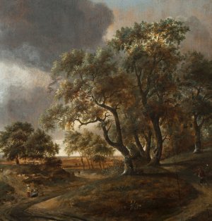 Landscape with staffage by Jan Vermeer Van Haarlem Oil Painting