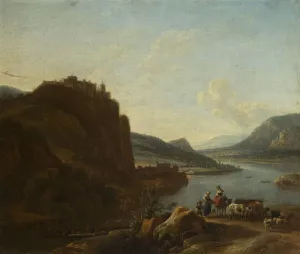Waterside landscape by Jan Vermeer Van Haarlem Oil Painting
