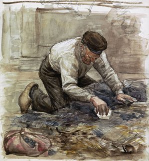 Boer, op zijn knieen by Jan Veth Oil Painting