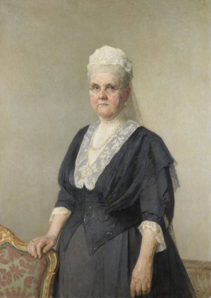 Koningin Emma, prinses van Waldeck-Pyrmont. Weduwe van koning Willem III by Jan Veth Oil Painting