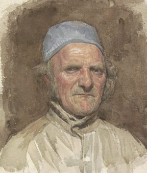 Mansportret, met blauwe muts by Jan Veth Oil Painting