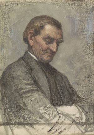Portret van een man, met neergeslagen blik by Jan Veth Oil Painting
