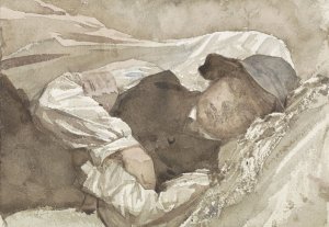 Slapende jongeman by Jan Veth Oil Painting