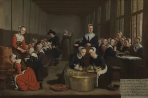Feeding the orphans Oil painting by Jan Victors