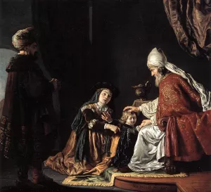 Hannah Giving Her Son Samuel to the Priest by Jan Victors - Oil Painting Reproduction