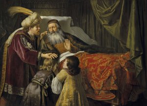 Jacob Blessing the Sons of Joseph by Jan Victors Oil Painting