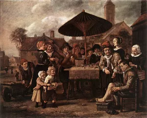 Market Scene with a Quack at His Stall by Jan Victors - Oil Painting Reproduction