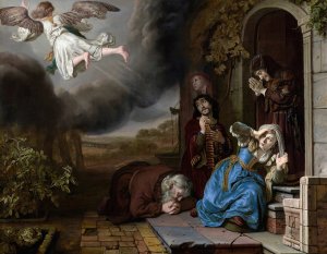 The Angel Taking Leave of Tobit and His Family by Jan Victors Oil Painting