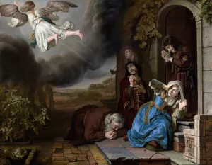 The Angel Taking Leave of Tobit and His Family by Jan Victors Oil Painting