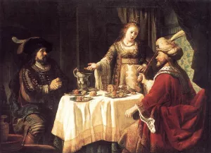 The Banquet of Esther and Ahasuerus by Jan Victors - Oil Painting Reproduction