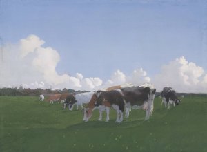 Grazende koeien in een weiland by Jan Voerman Oil Painting