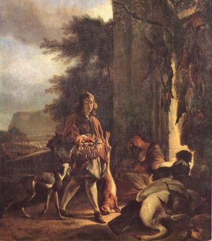 After the Hunt by Jan Weenix Oil Painting