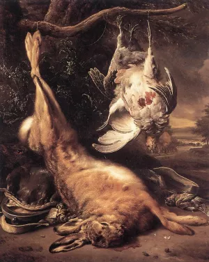 Dead Hare and Partridges painting by Jan Weenix