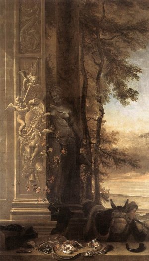 Game Still-Life with Statue of Diana by Jan Weenix Oil Painting