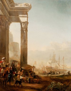 Harbour with Antique Ruins by Jan Weenix Oil Painting