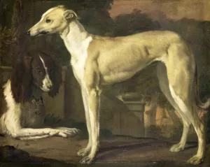 Portrait of a Greyhound and Spaniel by Jan Weenix Oil Painting
