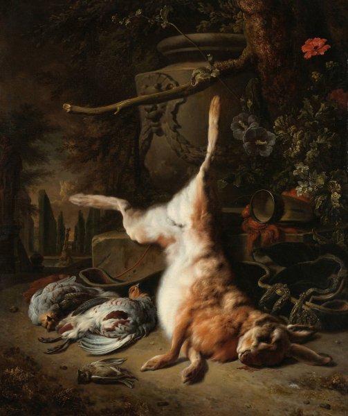 Main Product Photo of Still Life with a Hare and other Game  Painting by Jan Weenix