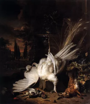 The White Peacock by Jan Weenix Oil Painting