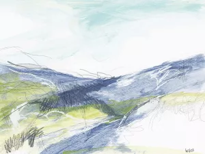 Blue Hills by Jan Weiss Oil Painting
