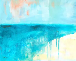 Coastal Blues 2 by Jan Weiss Oil Painting