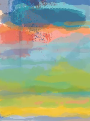 Coral Sky by Jan Weiss Oil Painting