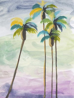 Four Palms No. 2 Oil painting by Jan Weiss