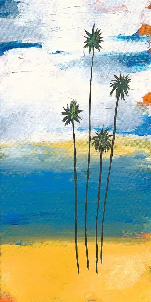 Four Palms by Jan Weiss Oil Painting