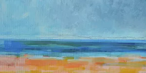 Just a Day at the Beach 1 by Jan Weiss Oil Painting