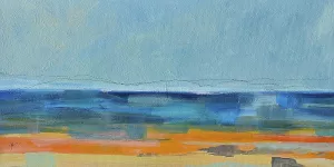Just a Day at the Beach 2 by Jan Weiss Oil Painting