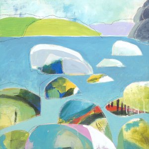Sand Harbor Lake Tahoe 3 Oil painting by Jan Weiss