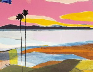 Where The Palms Sway 2 Oil painting by Jan Weiss