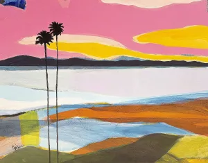 Where The Palms Sway 2 by Jan Weiss Oil Painting