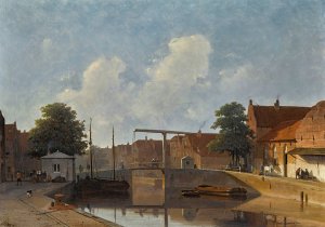 A Dutch Canal by Jan Weissenbruch Oil Painting