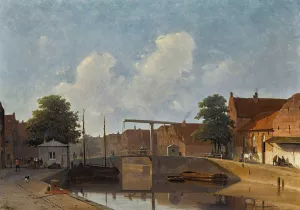 A Dutch Canal by Jan Weissenbruch Oil Painting