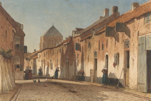Dorpsstraat by Jan Weissenbruch Oil Painting