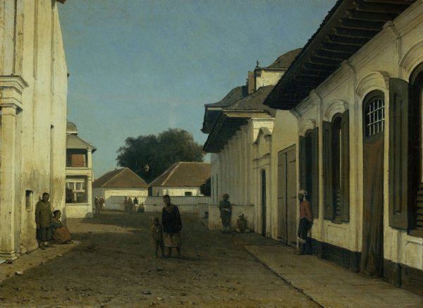 Main Product Photo of Een straat in het oude deel van Batavia  Painting by Jan Weissenbruch