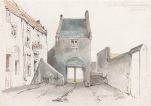 Steigerpoort te Leerdam by Jan Weissenbruch Oil Painting