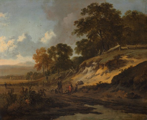Main Product Photo of Landscape with Hunters  Painting by Jan Wijnants