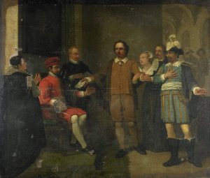 Jacob Simonsz de Rijk getting the Spanish Governor-General Requesens to Release Marnix van Sint Aldegonde, 1575 by Jan Willem Pieneman Oil Painting