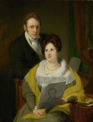 Portrait of a Woman and a Man by Jan Willem Pieneman Oil Painting