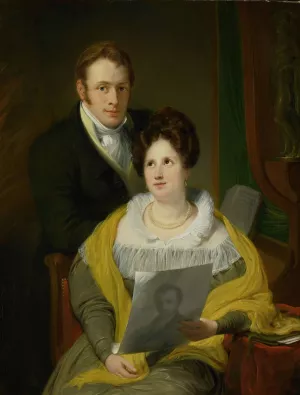 Portrait of a Woman and a Man by Jan Willem Pieneman Oil Painting