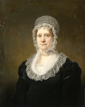 Portrait of Sara de Haan, Widow of the Amsterdam Underwriter Cornelis Hartsen by Jan Willem Pieneman Oil Painting