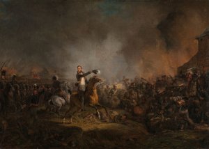 The Prince of Orange at Quatre Bras, 16 June 1815 by Jan Willem Pieneman Oil Painting