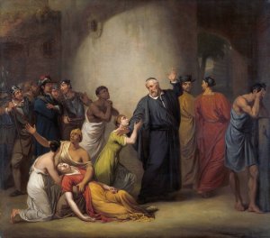 The Voluntary Sacrifice of Reverend Hambroeck on Taiwan, 1662 by Jan Willem Pieneman Oil Painting