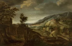 Mountain landscape by Jan Willemsz Decker Oil Painting